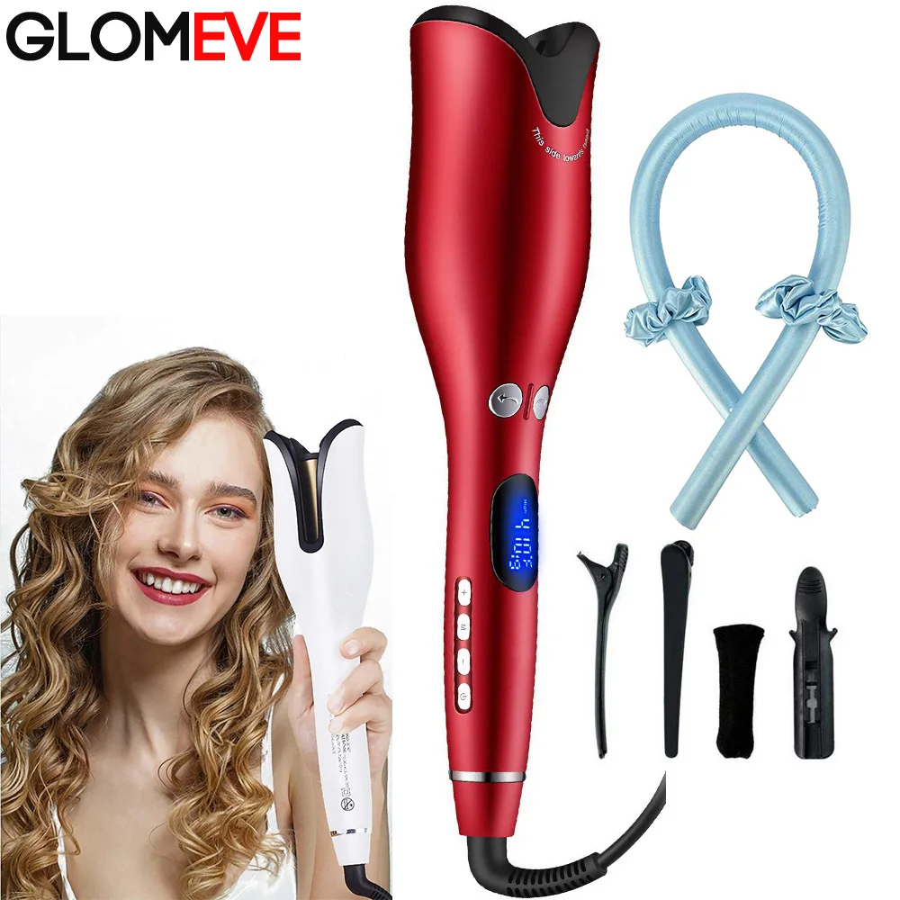 Автоматическая палочка для завивки волос ЖК дисплей щипцы вращающиеся вьющиеся
