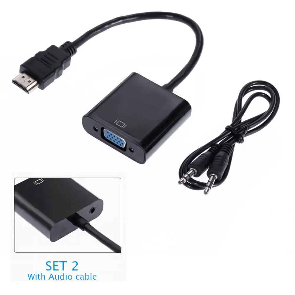 HDMI в VGA с разъемом 3 5 мм аудио кабель видео конвертер адаптер для Xbox 360 PS3 PS4 PC