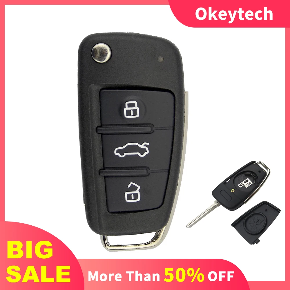 OkeyTech складной чехол для автомобильного ключа с дистанционным управлением Audi A2 A3