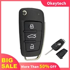 OkeyTech складной чехол для автомобильного ключа с дистанционным управлением для Audi A2 A3 A4 A6 A6L A8 S5 Q7 TT, 3 кнопки, Сменный Чехол для ключа