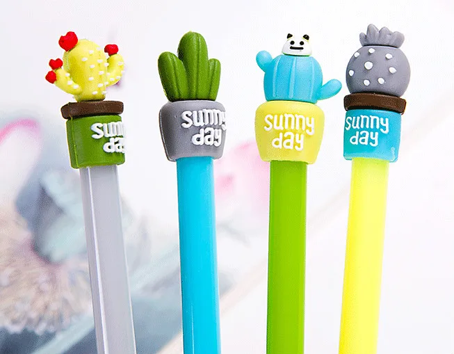 Корейские растения кактус гелевая ручка 100 шт./лот оптовая торговля Netural