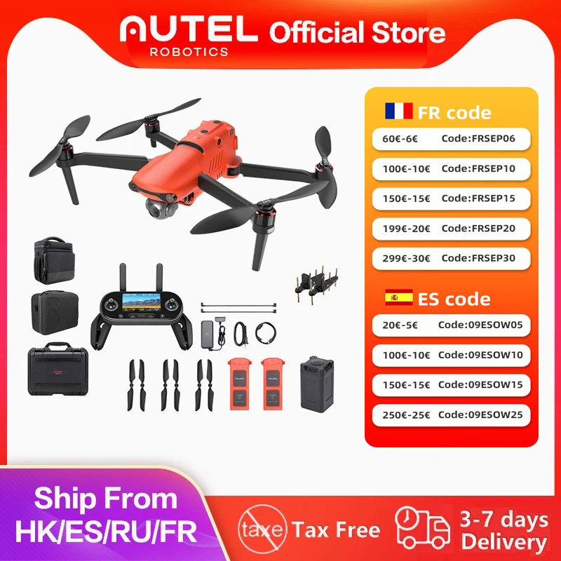 

Autel Robotics EVO II/Pro 8K 6K HD Camera Drone 3-Axis Gimbal 9KM 40min Flight 60fps Wifi 2.4G GPS RC Quadcopter 7100mAh Battery