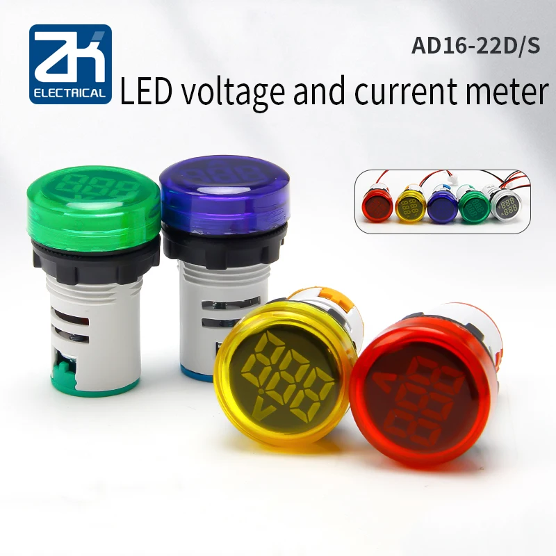 

AD16 bright LED signal lamp digital display AC voltmeter indicator signal lamp ammeter frequency meter
