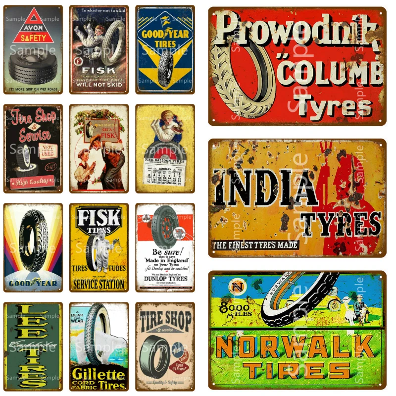 Автомобильные велосипедные шины с металлическим знаком индийские Fisk Настенный