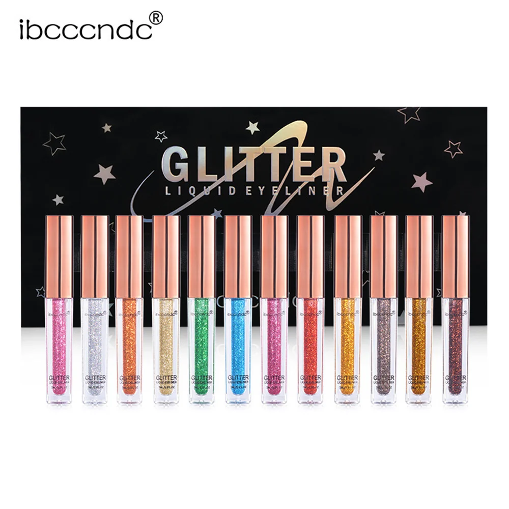 

12 Colour Waterproof Matte Eye Cosmetics Shadow Eyeliner Long Lasting Sexy Charming Sequins Eye Liner Pen Fashionn Makeup