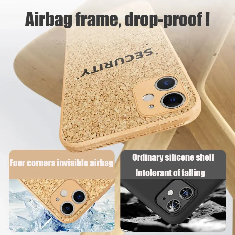 For iphone 12 series mobile phone case new iPhone12 full cover heat dissipation promax liquid soft silicone mini wooden case