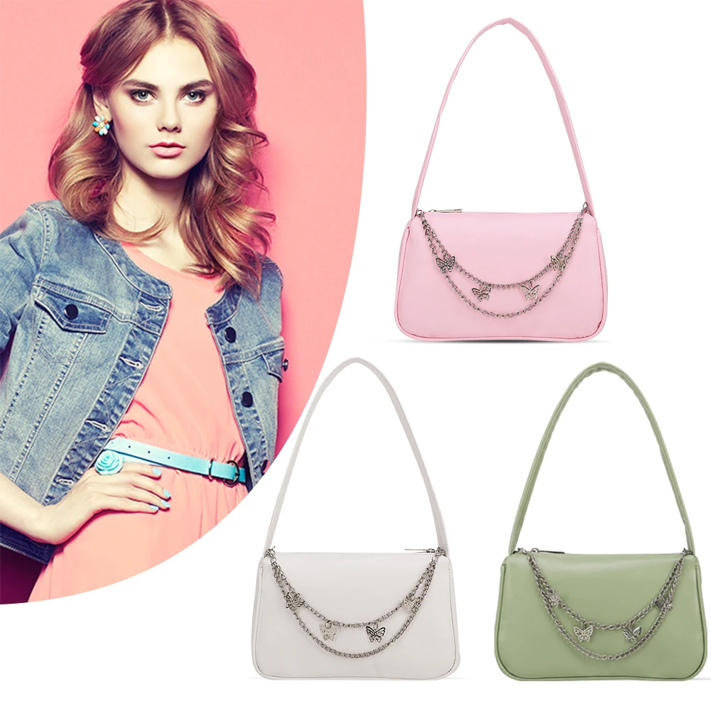 

Женская сумка, модная женская сумка через плечо с цепочкой-бабочкой, Повседневная Женская однотонная мини сумка-кошелек