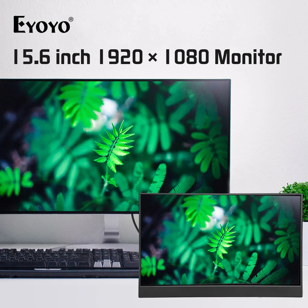 

EYOYO EM15R Wild view angle Portable Monitor LCD Screen Extremely Thin L-Shaped Body 15.6in 1920×1080 Display for laptop PC
