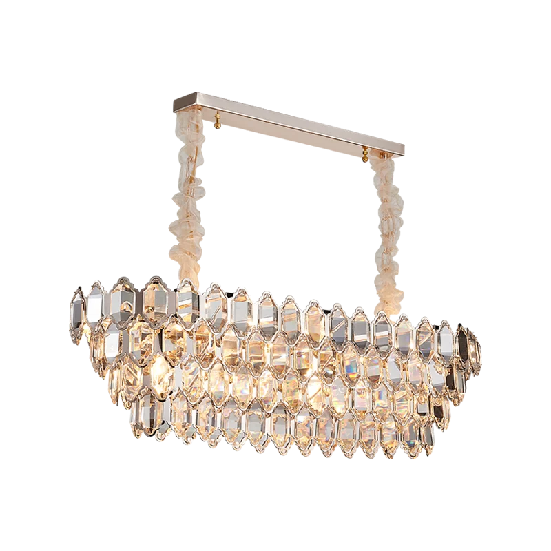 Современный прямоугольный Хрустальный люстра светодиодный светильник для