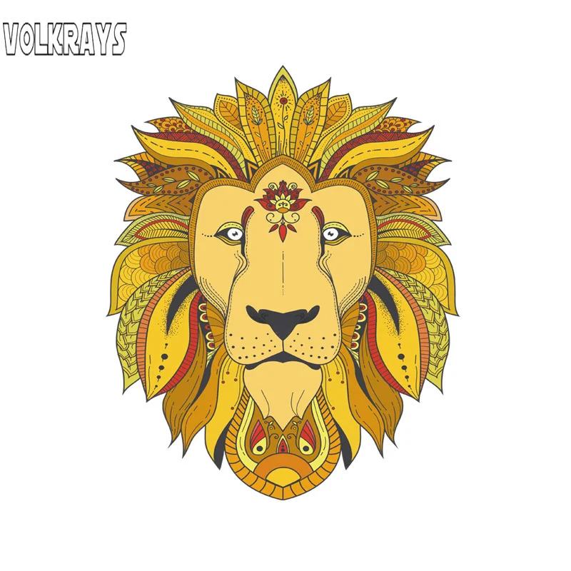 

Автомобильная наклейка Volkrays в этническом стиле, ветер, голова льва, аксессуары, Солнцезащитная ПВХ наклейка для мотоцикла Rav4 Лада нива, 14 см ...