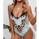 Сексуальные женские купальники с принтом цельный купальник женский купальный костюм 2021 открытый купальный костюм бразильская пляжная одежда