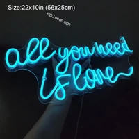 custom led neon sign all you need is love wall decor for room coffee store bar propose wedding party neon letter light