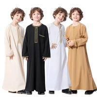 muslim teenagers abaya jubba thobe boy long dress islamic children caftan robe embroidered kaftan saudi arabia worship service