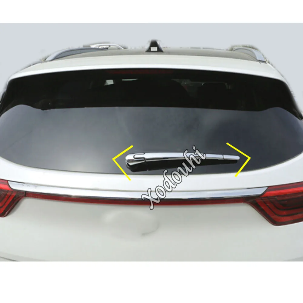 

Car Sticker Styling Trim ABS Chrome Rear Glass Wiper Nozzle Cover Tail Window Frame Lamp 3pcs For Kia Sportage KX5 2019 2020