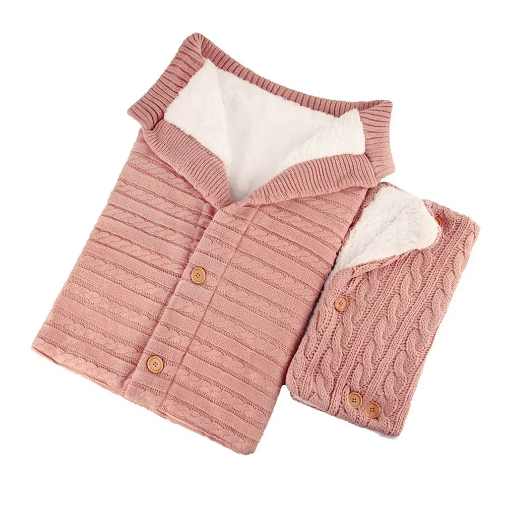 

Newborn Baby Stroller Wrap Sleeping Bags Winter Warm Blanket Knitting Swaddle Wrap Toddler Sleeping Bag +Pram Handrail Set