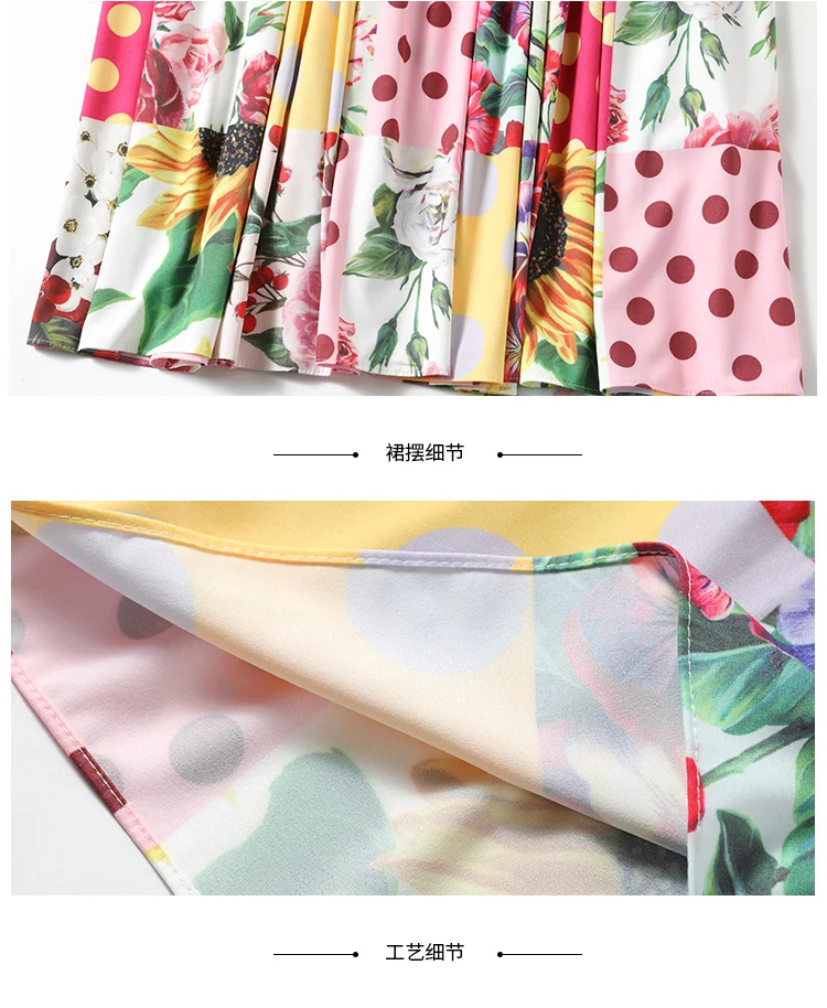 

Banulin 2021 Spring Runway Long Vacation Dress Women's Bow Belt Vintage Dots Floral Print Long sleeve Elegant Party Dresses