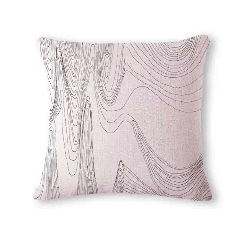 Черно белый простой чехол для подушки с геометрическими линиями 45*45 см наволочка