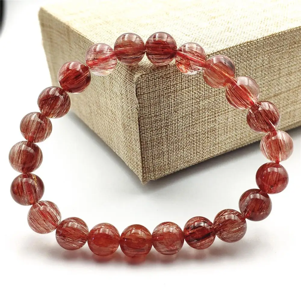 Высокое качество натуральный красный волос рутилированный кварцевый Crsytal