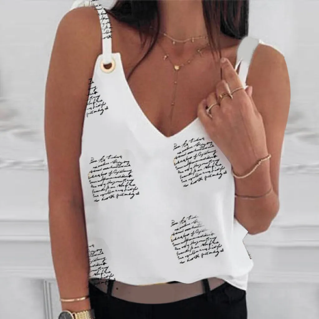 Топ женский с цветочным принтом свободная майка V-образным вырезом ананасов