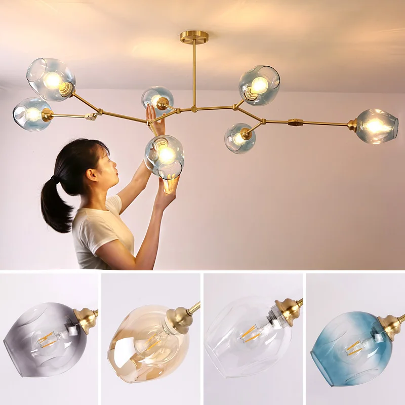 Современный подвесной светильник со стеклянным шаром, черный золотой шар, подвесной светильник, подвесной светильник, светильник для гостиной, столовой, кухни, светильники