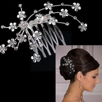 flower rhinestones insert comb high end diamond studded headdress comb plum hair hair bridal accessories n0q8