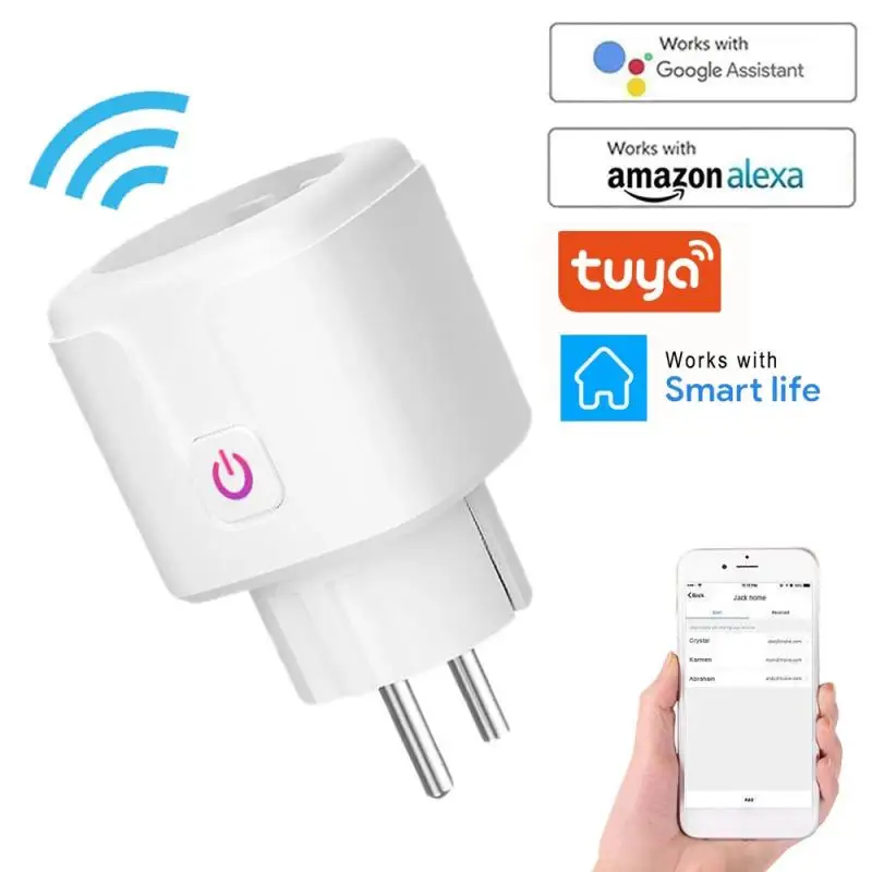 

WiFi Smart Plug 16A EU Socket Tuya Smart Life APP Work With Alexa Google Home Assistant Voice Control Power Monitor Timing