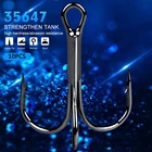 Рыболовный крючок из высокоуглеродистой стали, 10 шт., 35647, 30 #-14 #, тройные Крючки с зазубриной, рыболовные крючки, карповый крючок, рыболовные снасти с круглым изгибом для окуня