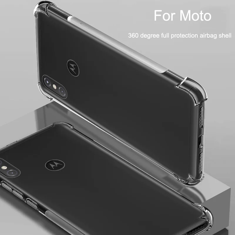 Прозрачный мягкий силиконовый чехол с полной защитой 360 градусов для Moto One Pro P40 Play