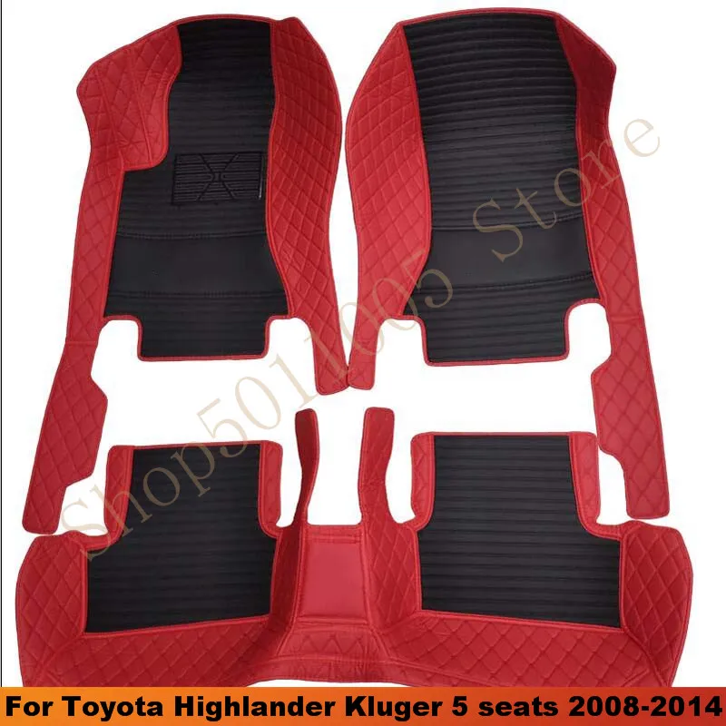 

Car Floor Mat For Toyota Highlander Kluger 5 seats 2008 2009 2010 2011 2012 2013 2014 Carpets Auto Interior Foot Mat Accessories
