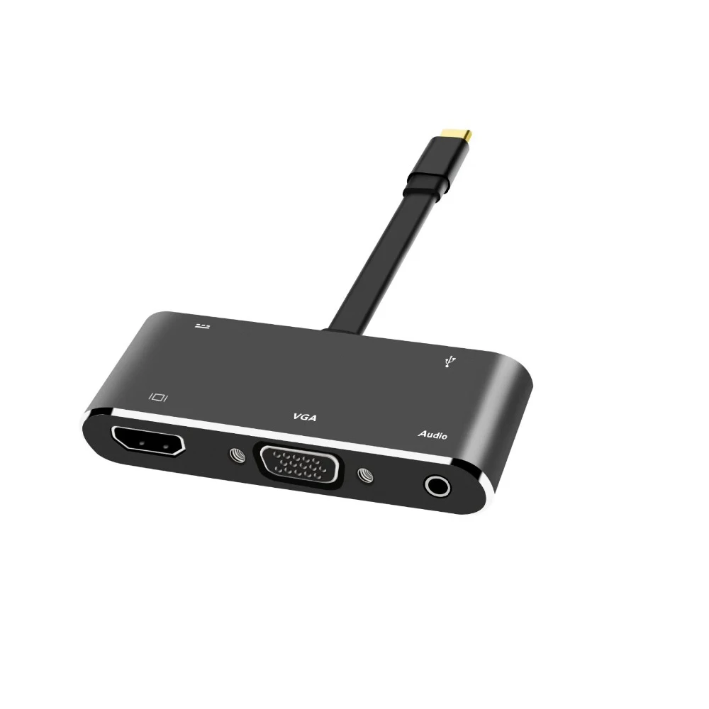 Кабель с разъемом USB типа C USB-C к HDMI-совместимость 3 0 аудио VGA концентратор Thunderbolt