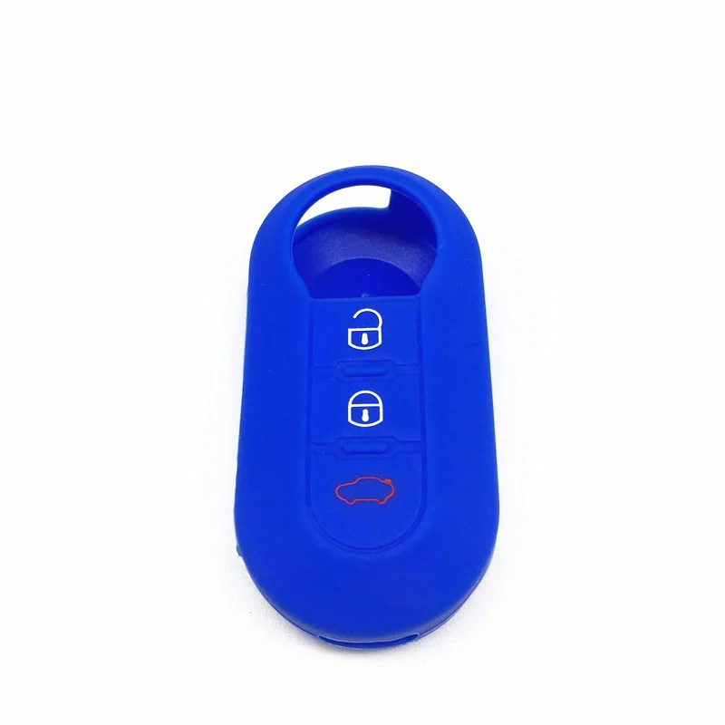 Silicone Rubber key FOB Shell Blank Cover Case sticker skin for FIAT 500 Panda Punto Bravo Flip Folding remote holder protected |