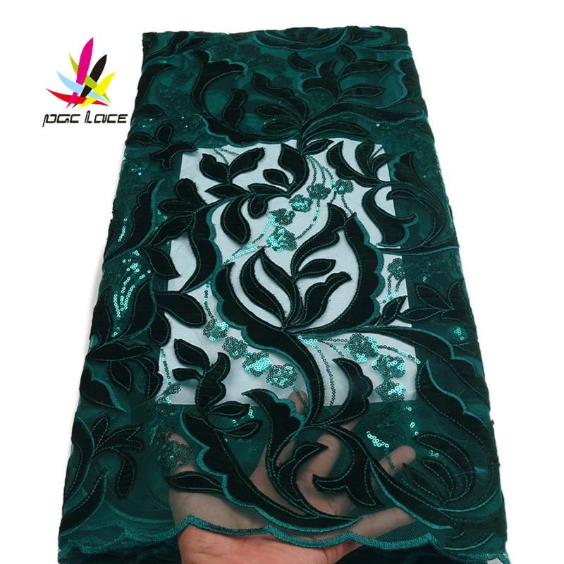 Новейшая африканская бархатная кружевная ткань Высококачественная вышивка с