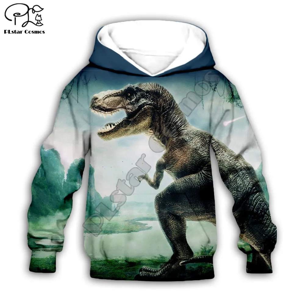 Толстовка детская с капюшоном и 3D-принтом динозавра для мальчиков девочек костюм