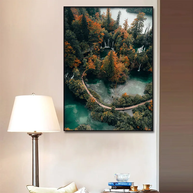 Красивый природный пейзаж минималистичный настенный художественный холст