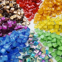 100pcs jade square glass mosaic tiles for diy crafts supplier making stone tiles home decoration