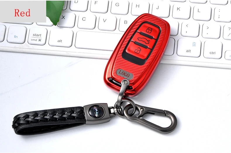

TPU carbon fiber car key case protective cover for Audi Q5 A4 A5 A6 A7 A8 S5 S6 S7 S8 S5 S6 S7 S8 smart remote key cover