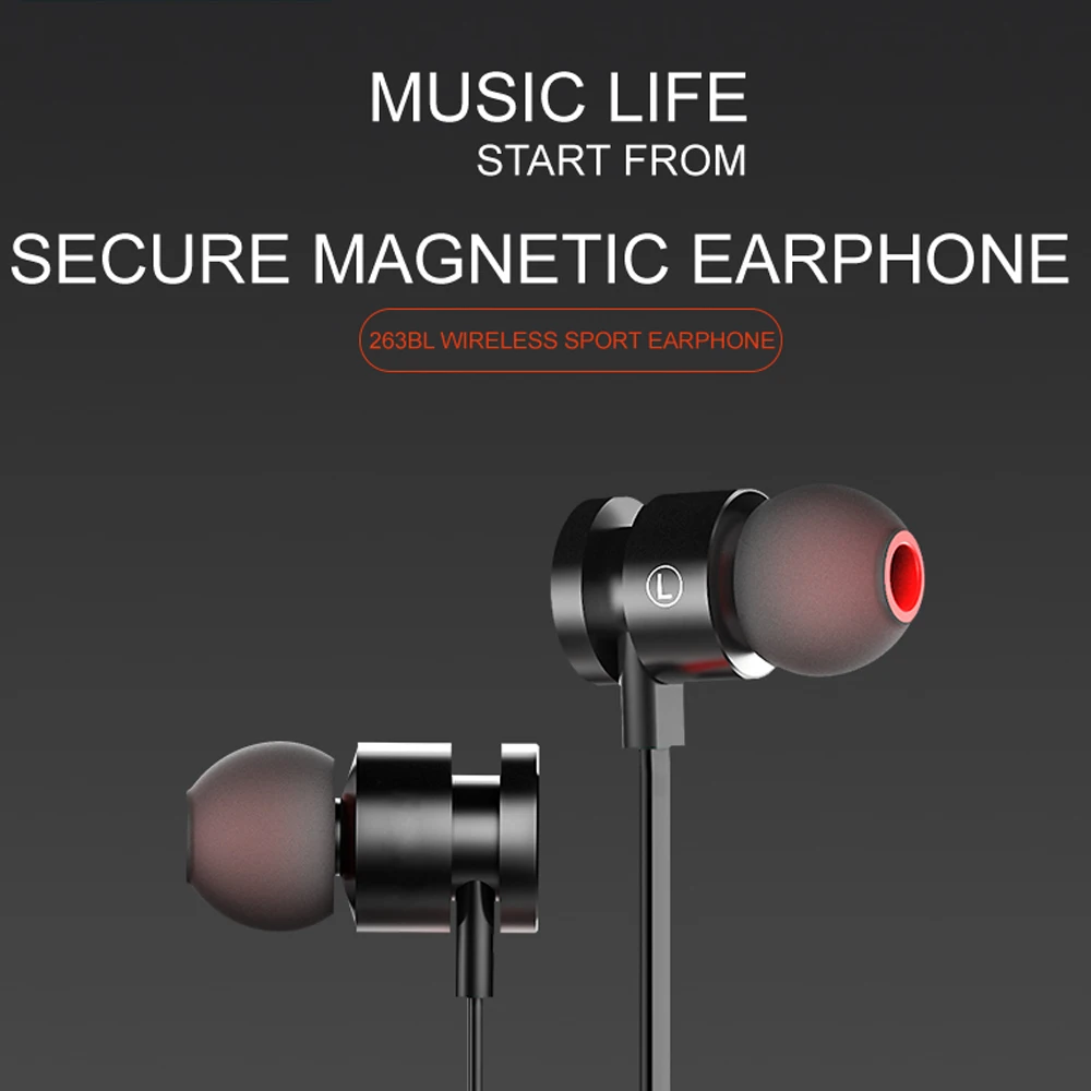 Спортивные наушники с магнитным шейным ремешком гарнитура Bloototh in Ear Phone Bass стерео
