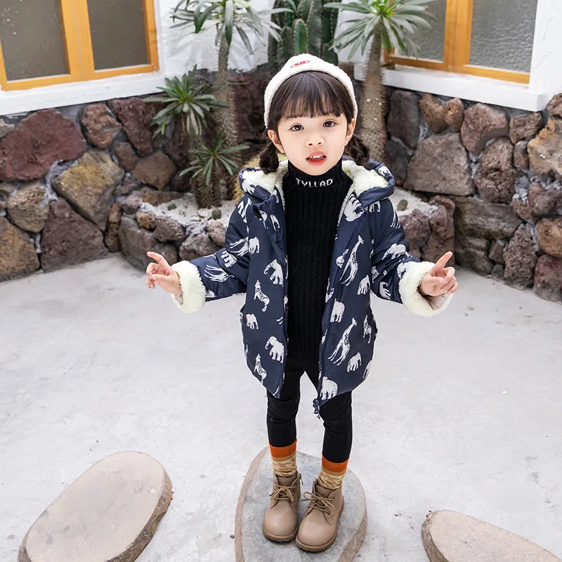

Baby Girls Boys Coats Fashion Winter Warm Thickening Kids Outwear Cute Ear Hooded Coat Girls Costume Solid Children Clothing