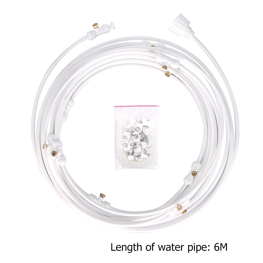 

Outdoor Watering Irrigation Misting Cooling System Kit for Greenhouse Garden 6M-18M Watering Irrigation Sprinkler Hose Set