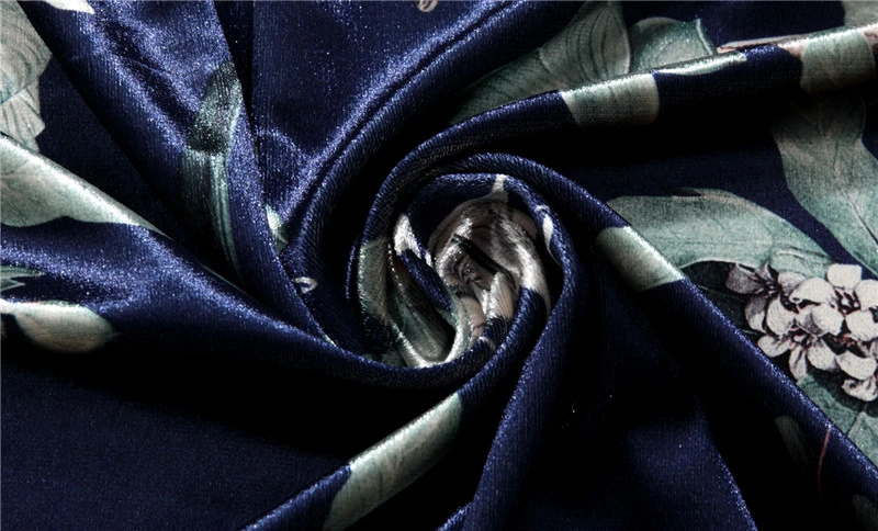 Мужская бархатная рубашка с длинным рукавом и цветочным принтом весна