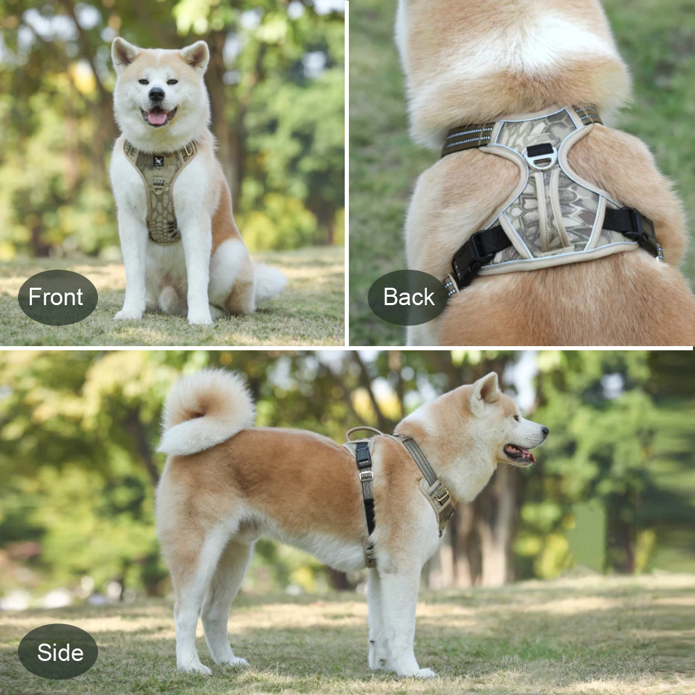 

1000D Oxford Cloth Reflective Pet Dog Harness Service Dog Vest with Vertical Handle Adjustable Dog Collars For Big Medium Dogs