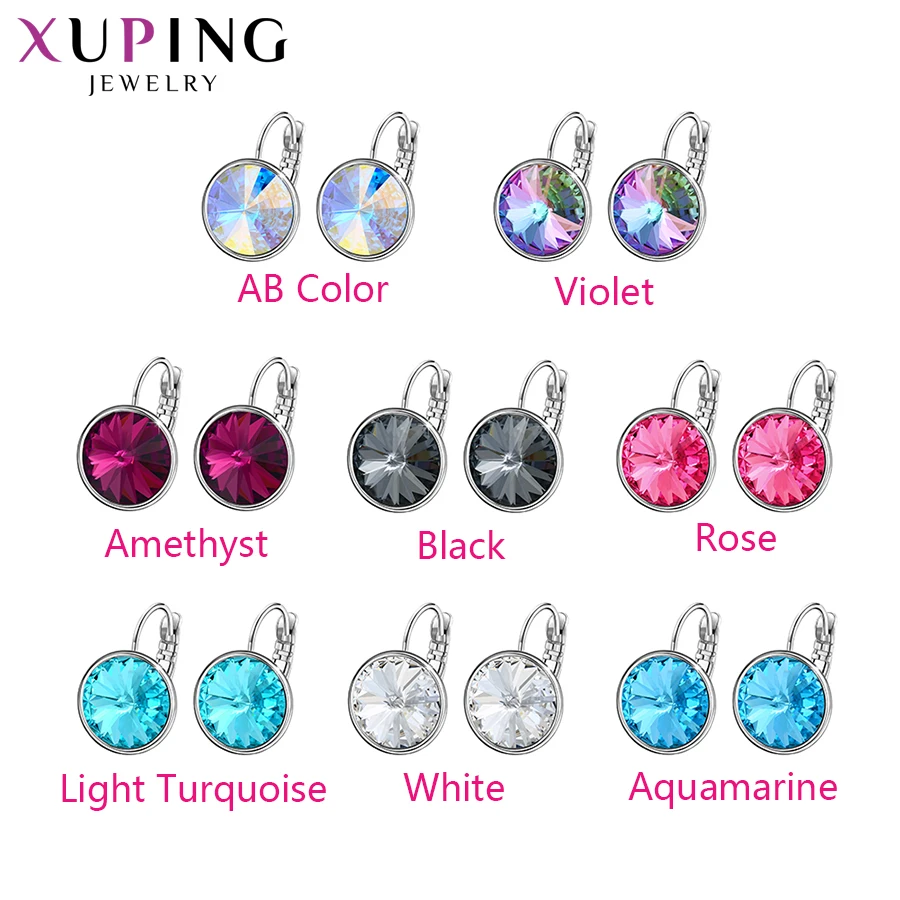 Xuping стильные элегантные блестящие серьги-кольца с кристаллами от Swarovski Подарок на годовщину для женщин девочек M99-20641