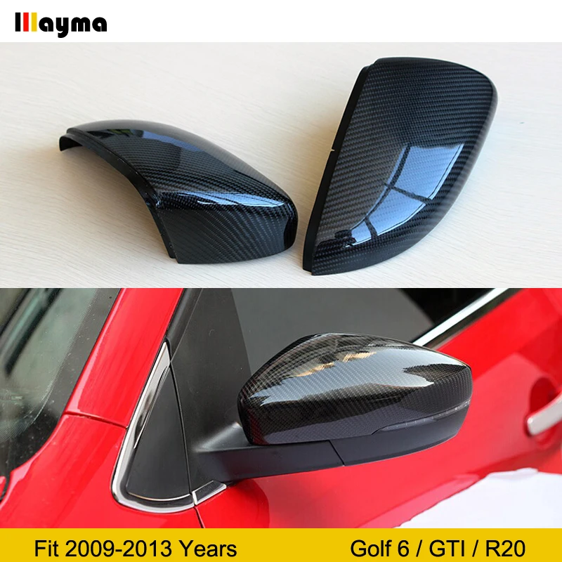 Sport style Carbon Fiber Mirror cover For VW Golf 6 1.4T 1.6L GTI 2.0T R20 2012-2018 year MK6 replace rear mirror cap | Автомобили и