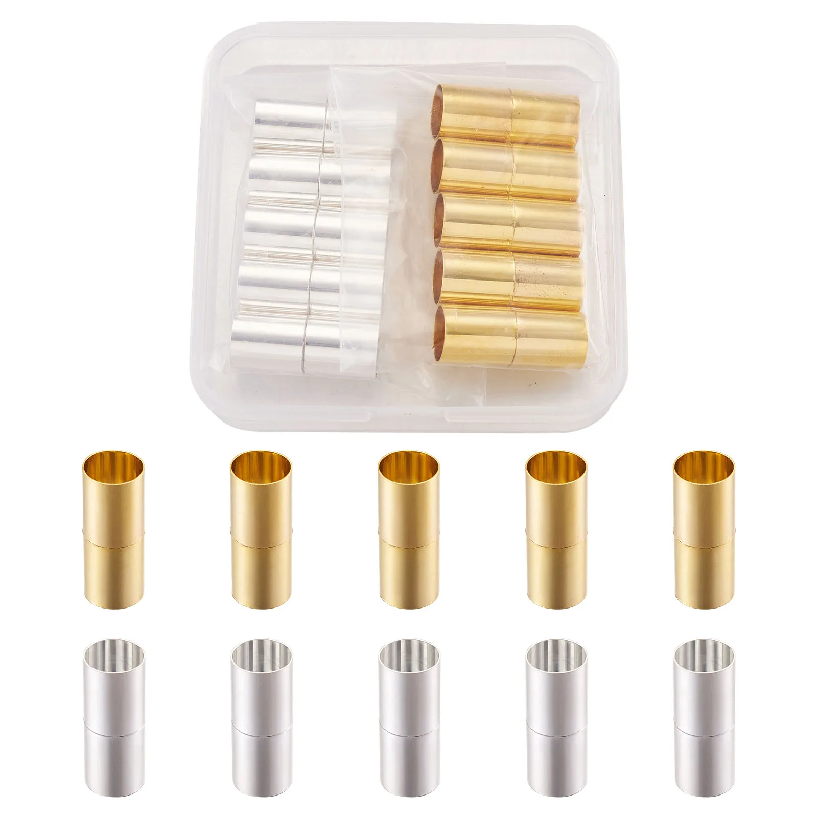 

1 Box Brass Magnetic Column Clasps For DIY Jewelry Findings Accessories Bracelet Connector Making Mixed Color