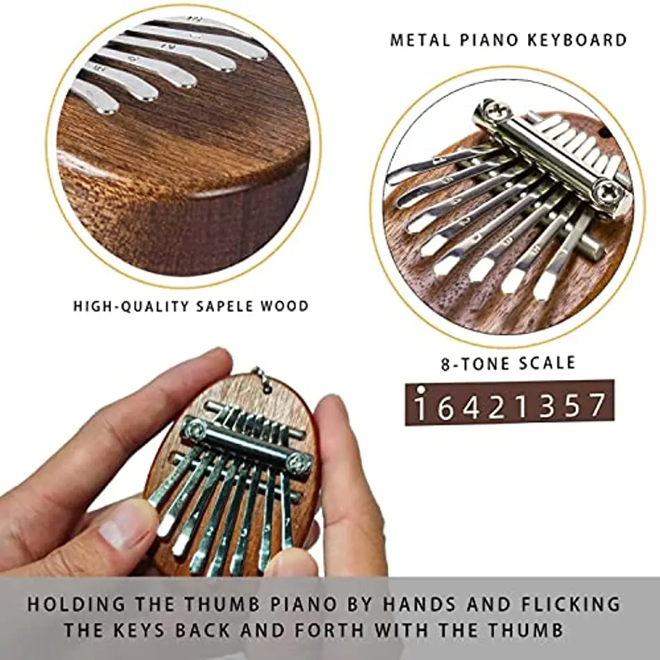 Миниатюрное пианино Kalimba с 8 клавишами музыкальные Обучающие инструменты для