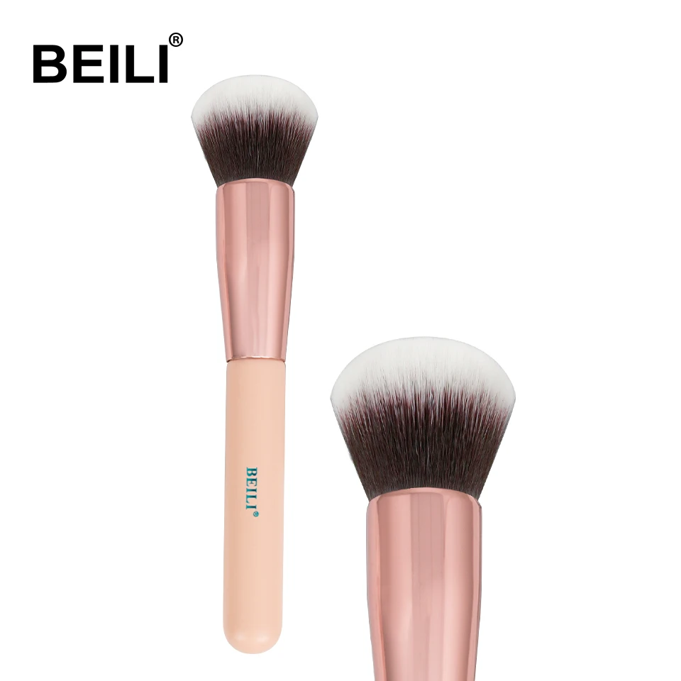 Pink 102-Cream BEILI основа для макияжа, плоский контур, крем, пудра, румяна, форма лица, одиночные синтетические волосы, черные кисти для макияжа - Handle Color: Pink 102-Cream