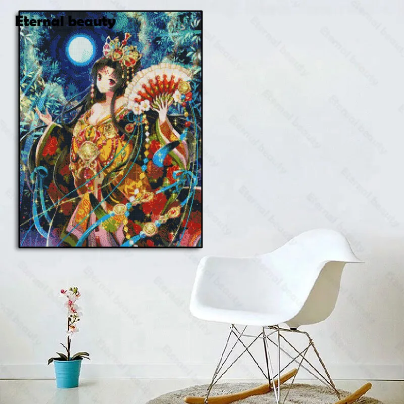 

Diamond Painting Cartoon Girl Portrait 5D Diy Diamond Embroidery Cross Stitch Kit Home Decor Full Square Diamond Mosaic Handmade