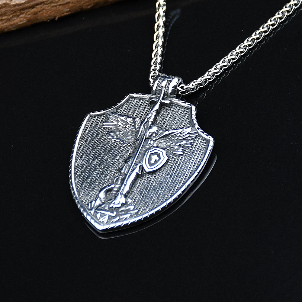 Угловой меч из нержавеющей стали св. Майкл арчанель крест щит молитвенная медаль