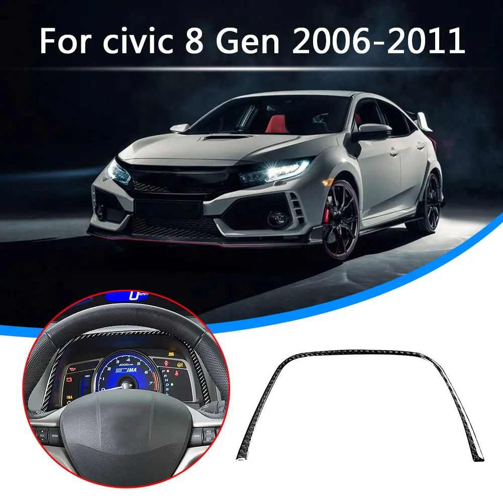 

Настоящее углеродное волокно, приборная панель, литье, отделка, полоса, отделка панели автомобиля, наклейка, украшение для Honda Civic 2006-2011