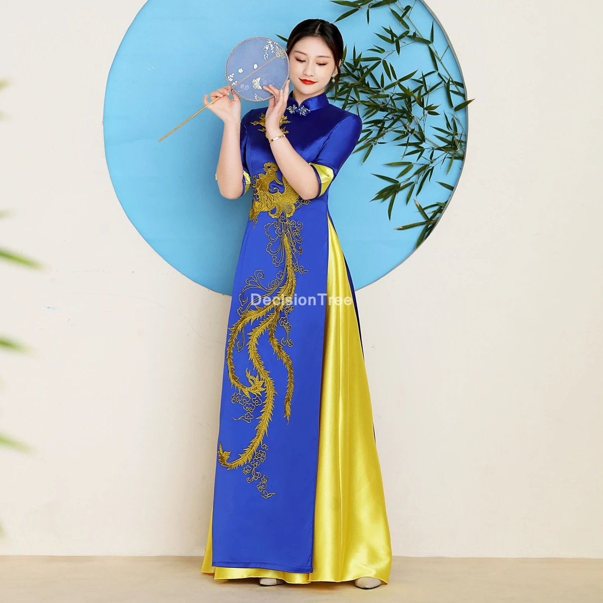 2022 woman aodai vietnam traditional clothing vietnam dress flower embroidery  aodai dress improved cheongsam ethnic style dress